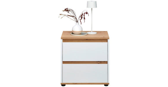 NACHTSCHRANK 50/50/38 cm  - Schwarz/Weiß, MODERN, Holzwerkstoff/Kunststoff (50/50/38cm) - Carryhome