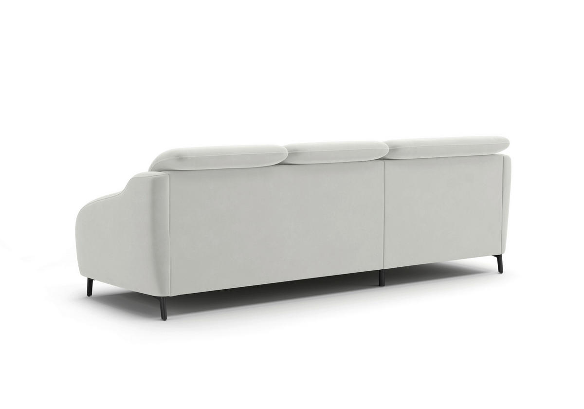 ECKSOFA BLUES V Sandfarben Samt  - Sandfarben/Schwarz, MODERN, Textil/Metall (191/271cm) - Sit & More