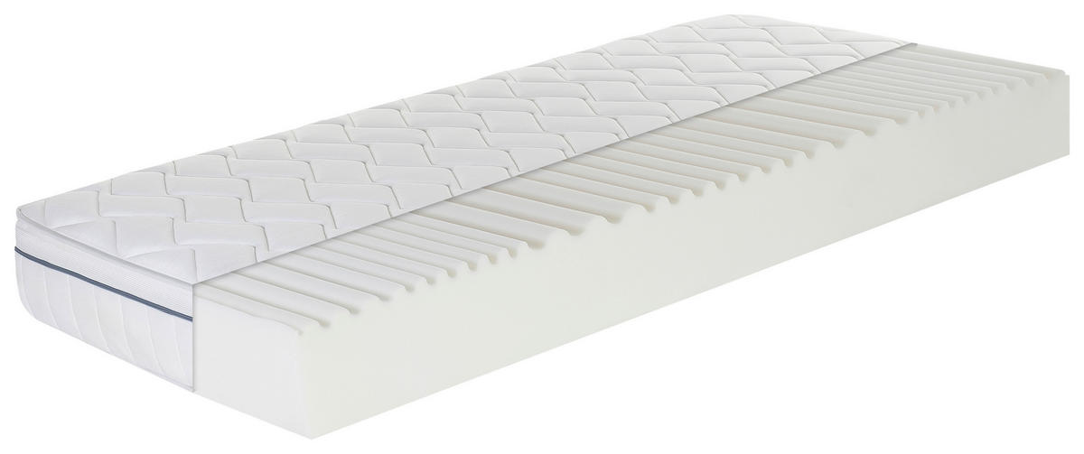 KALTSCHAUMMATRATZE 90/200 cm Höhe ca. 23 cm  - Weiß, Basics, Textil (90/200cm) - MID.YOU