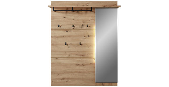 GARDEROBENPANEEL 120/153/30 cm - Eichefarben, Design, Glas/Holzwerkstoff (120/153/30cm) - Voleo