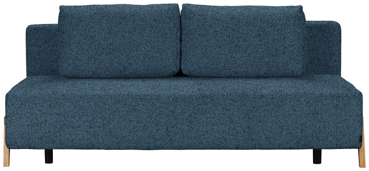 SCHLAFSOFA Struktur Blau  - Blau/Naturfarben, Design, Holz/Textil (211/88/102cm) - Niels Andersson