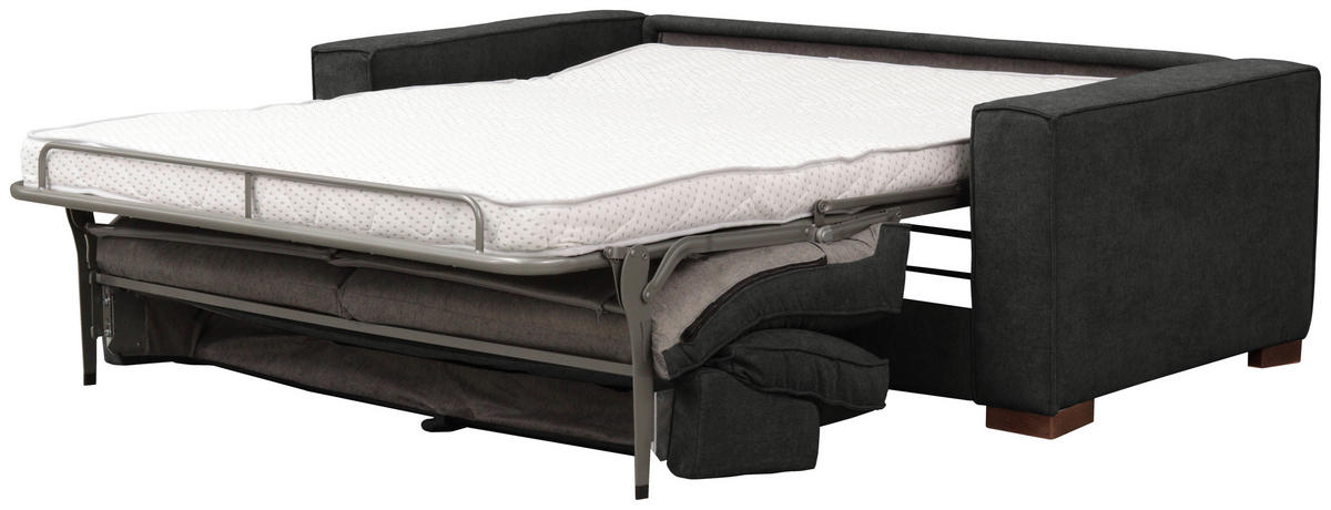 SCHLAFSOFA in Webstoff Anthrazit  - Dunkelbraun/Anthrazit, Design, Holz/Textil (203/85/99cm) - MID.YOU