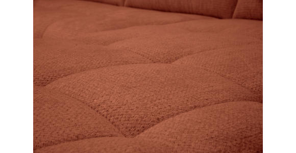 ECKSOFA Rostfarben Chenille Armlehnenkissen, Rücken echt, Sitztiefenverstellung  - Rostfarben/Schwarz, KONVENTIONELL, Textil/Metall (313/215cm) - Hom`in