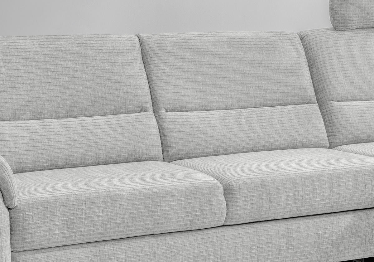ECKSOFA in Mikrofaser Weiss  - Weiss/Schwarz, Modern, Holz/Textil (279/176cm) - Livetastic