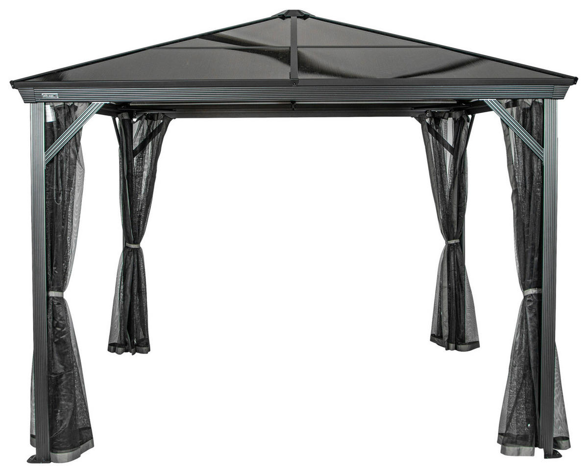 PAVILLON 298/261/298 cm Aluminium  - Anthrazit, Basics, Kunststoff/Metall (298/261/298cm) - Ambia Garden