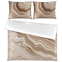 OBOJESTRANSKA POSTELJNINA WAVY 200/200 cm saten naravne barve  - naravne barve, Konvencionalno, tekstil (200/200cm) - Esposa