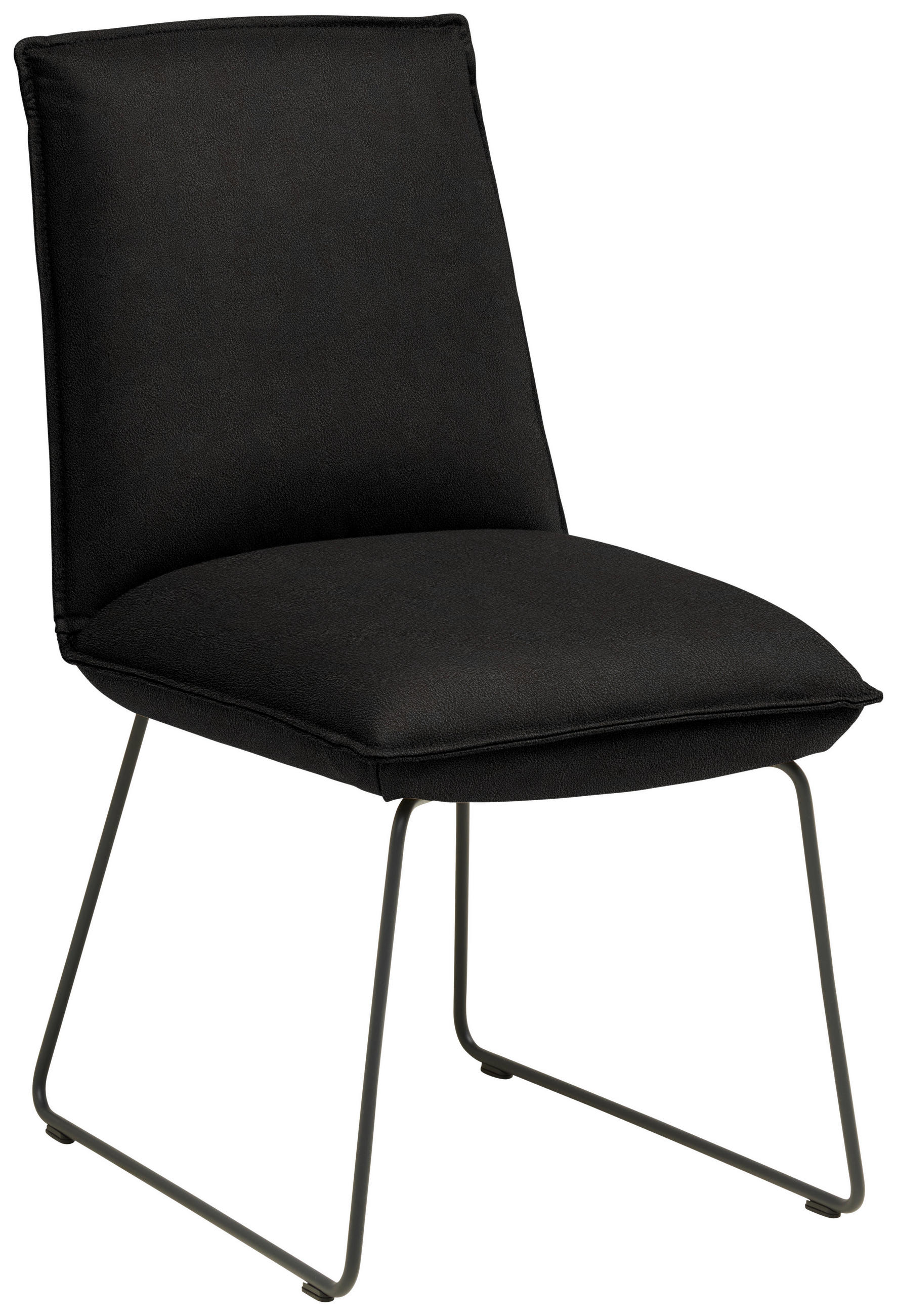 STUHL  Lederauswahl, Stoffauswahl, abwischbar  Echtleder  - Schwarzbraun/Graphitfarben, Design, Leder/Metall (52/85/66cm) - Cassando