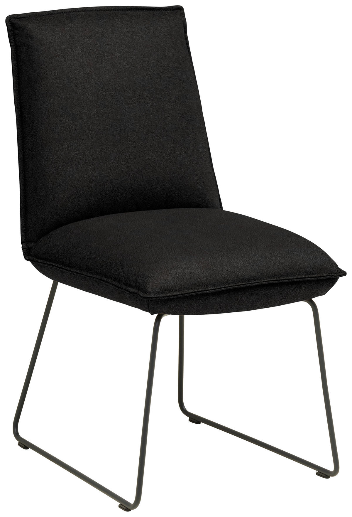 STUHL  Lederauswahl, Stoffauswahl, abwischbar  Echtleder  - Schwarzbraun/Graphitfarben, Design, Leder/Metall (52/85/66cm) - Cassando