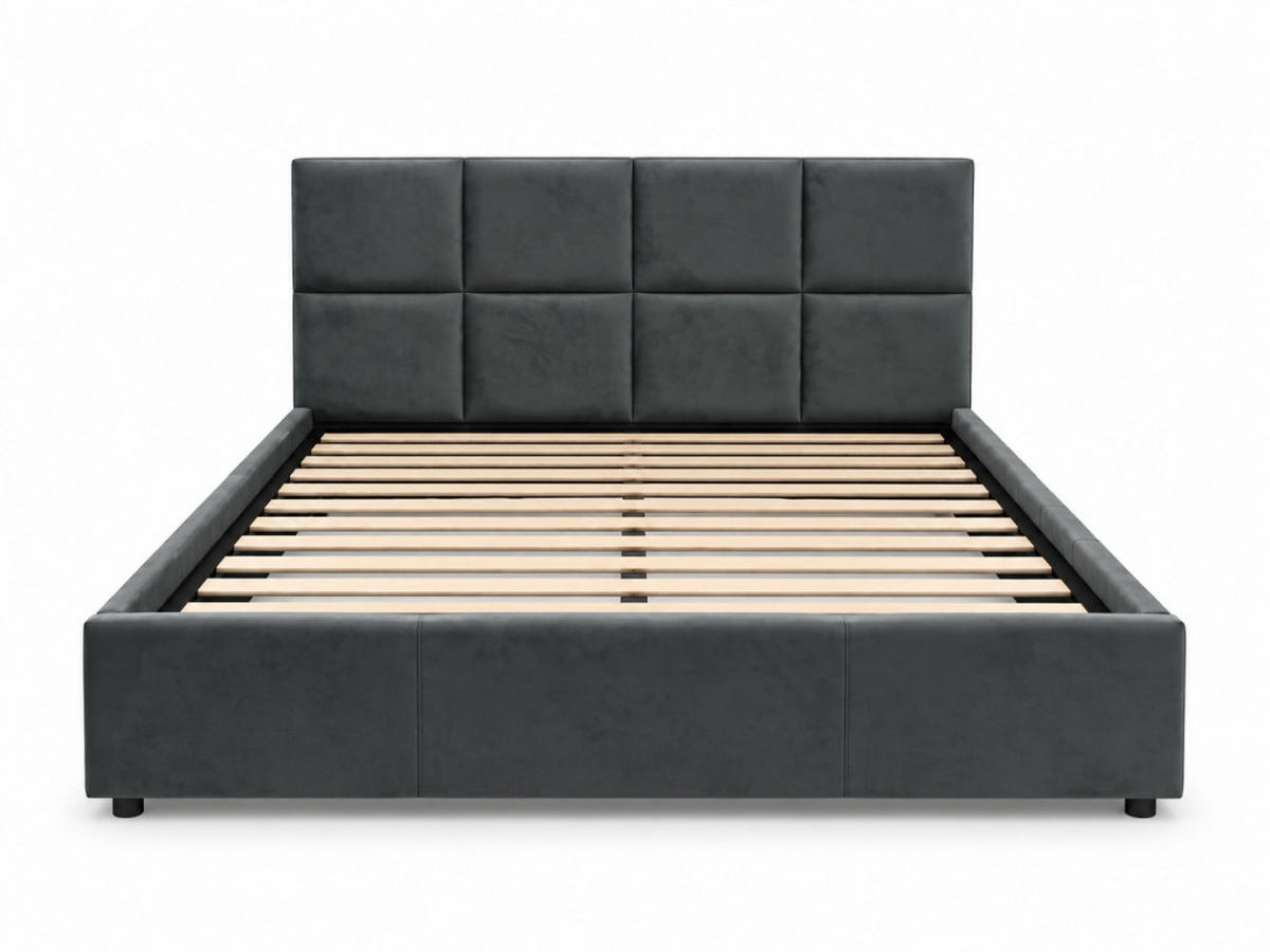Pat Tapițat, 160/200 cm, gri - negru/gri, Basics, plastic/lemn (160/200cm) - Carryhome
