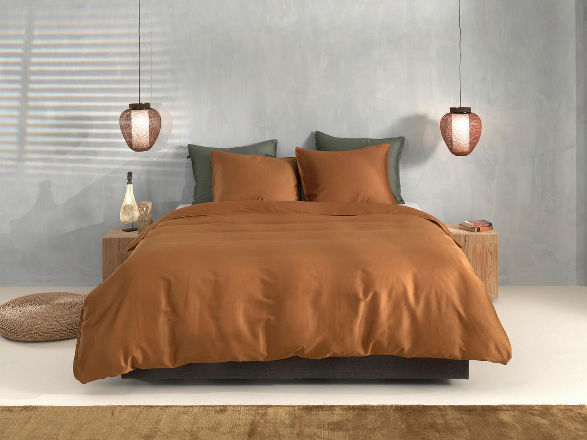 BETTWÄSCHE Satinado Makosatin 155/220 cm  - Cognac, Basics, Textil (155/220cm)