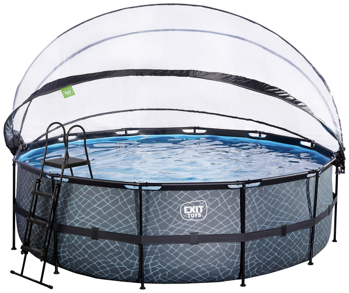 POOL 450/122 cm  - Blaugrau, Konventionell, Kunststoff/Metall (450/122cm) - EXIT Toys