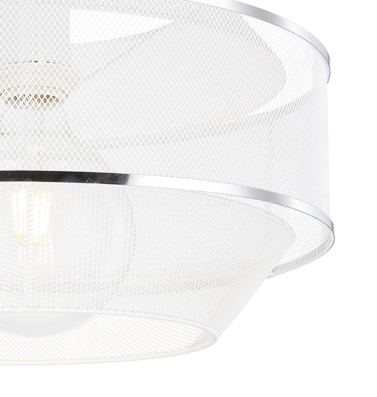 DECKENLEUCHTE  35/26 cm    - Chromfarben/Weiss, Trend, Metall (35/26cm) - Globo