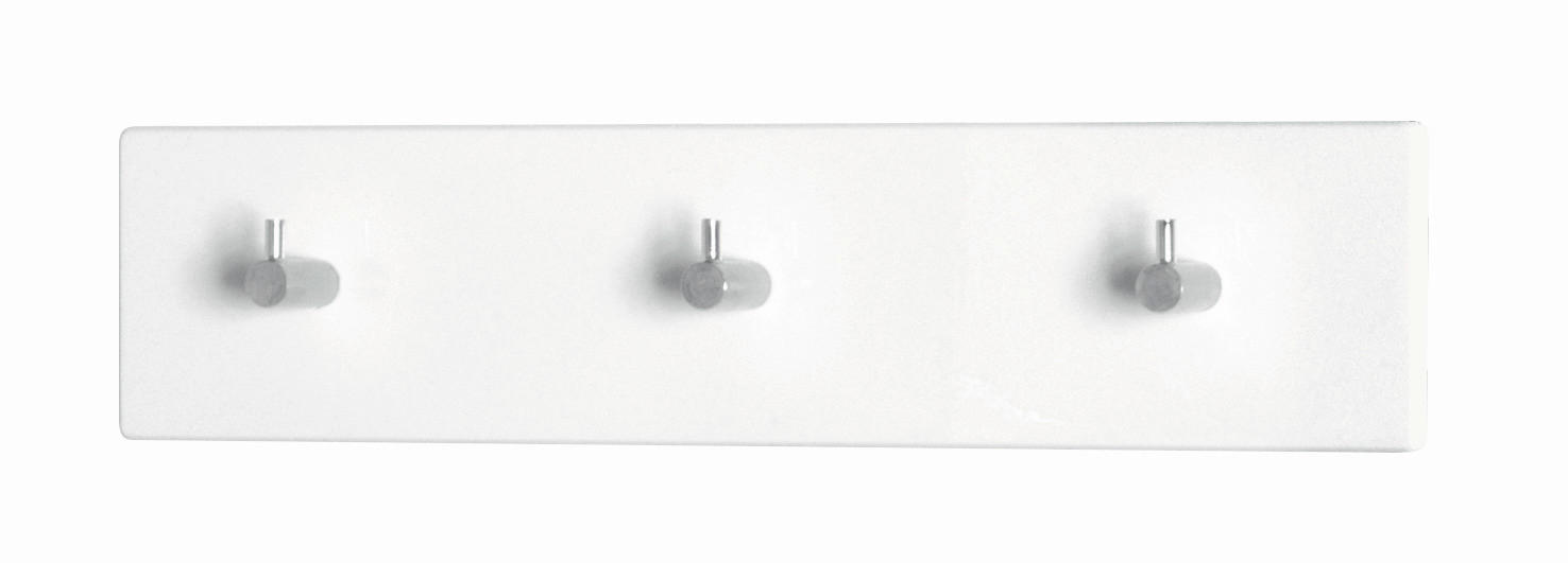 STENSKI OBEŠALNIK - barve kroma/bela, Basics, kovina/leseni material (34/5/8cm) - Boxxx