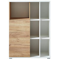 AKTENSCHRANK Weiß, Eichefarben  - Eichefarben/Weiß, Design, Holzwerkstoff (85/120/40cm) - Germania