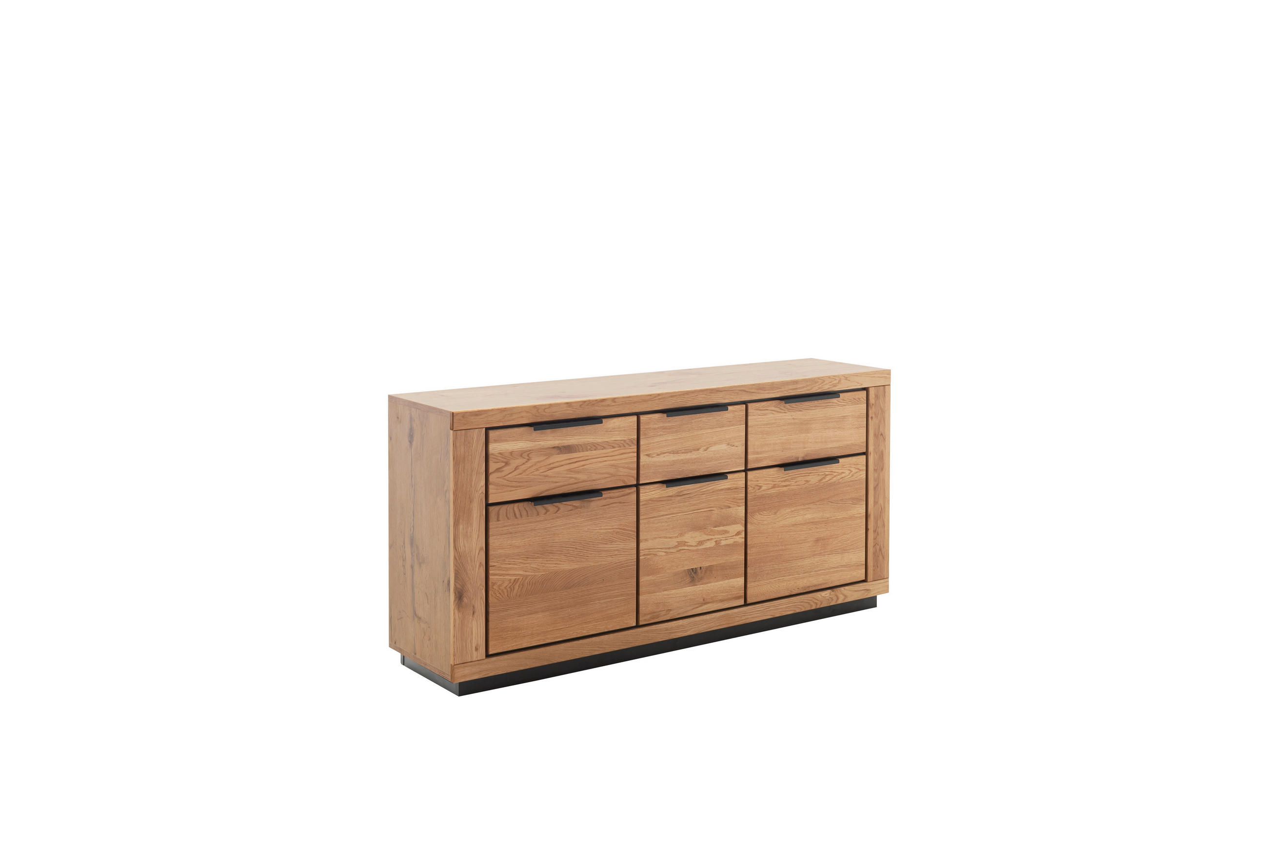 Sideboard Greno T02 163/80/40 cm  - Wildeiche/Schwarz, Design, Holz/Holzwerkstoff (163/80/40cm) - MID.YOU