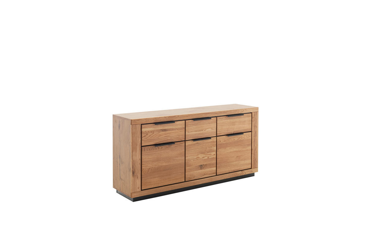 Sideboard Greno T02 163/80/40 cm  - Wildeiche/Schwarz, Design, Holz/Holzwerkstoff (163/80/40cm) - MID.YOU