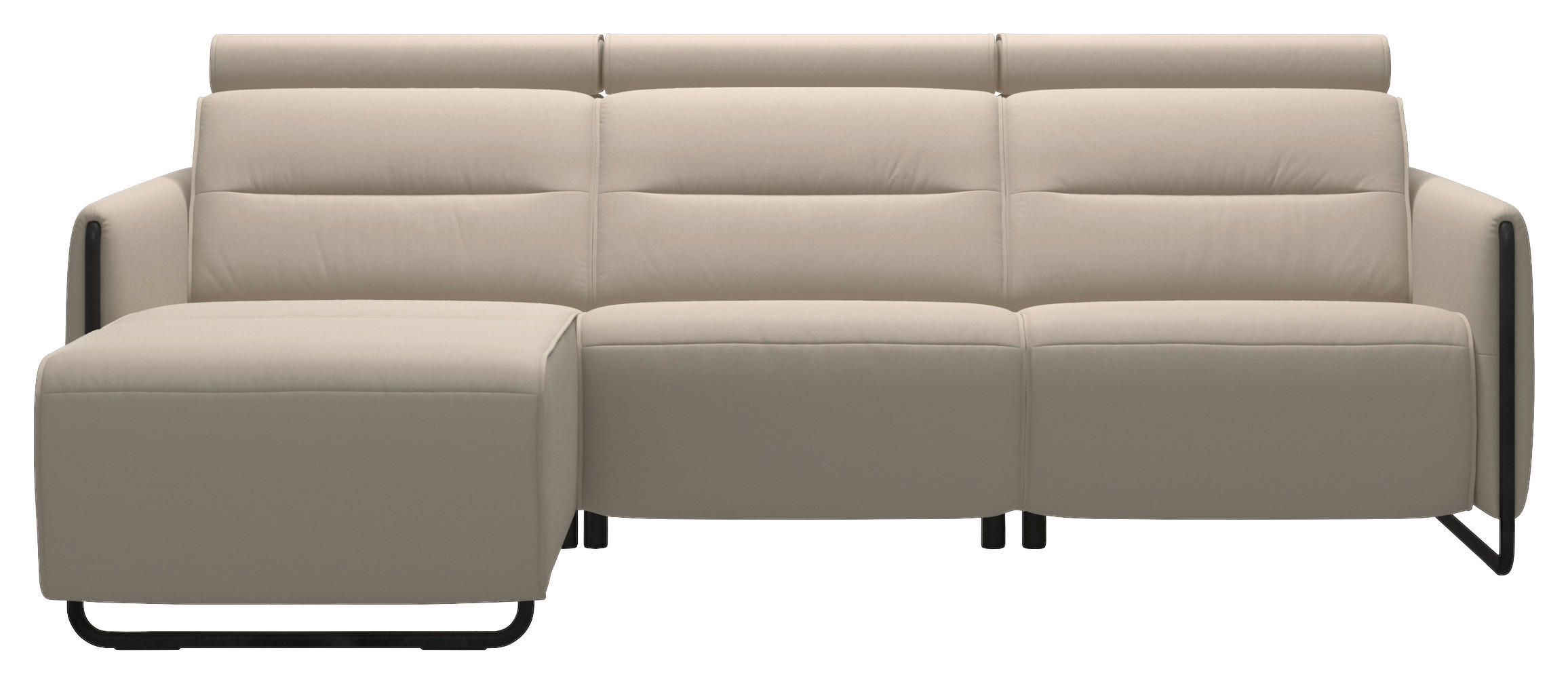 ECKSOFA in Echtleder Grau, Schwarz  184/248 cm  - Schwarz/Grau, Natur, Leder/Metall (184/248cm) - Stressless