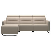 ECKSOFA in Echtleder Grau, Schwarz  184/248 cm  - Schwarz/Grau, Natur, Leder/Metall (184/248cm) - Stressless