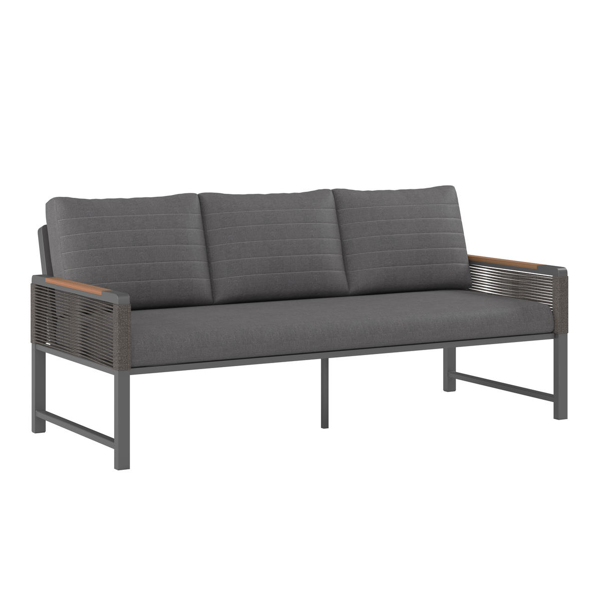 LOUNGE SOFA   prirodne boje, tamno siva  - tamno siva/prirodne boje, Moderno, metal/tekstil (176/72/73cm) - Ambia Garden