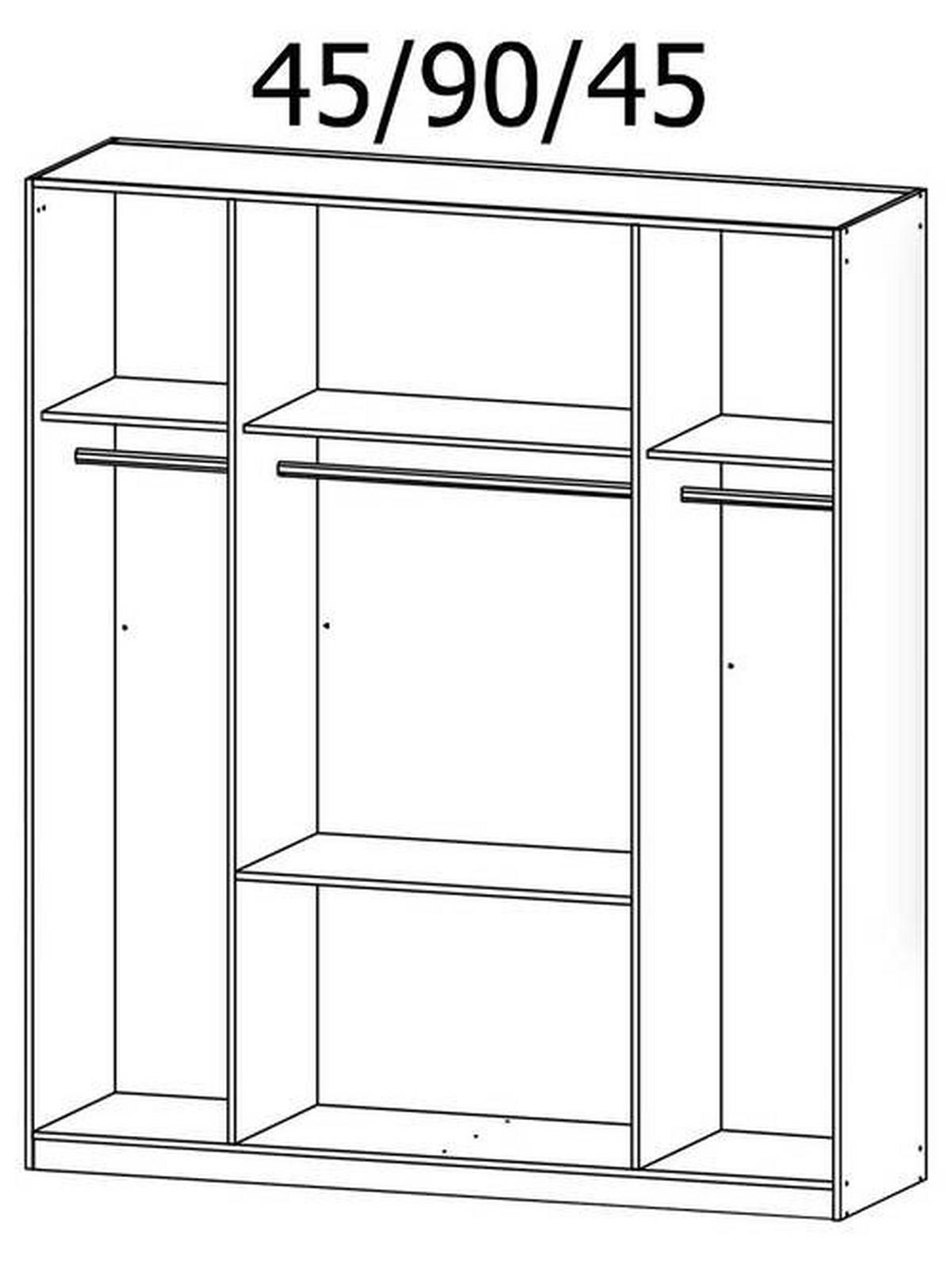 NYÍLÓAJTÓS SZEKRÉNY fehér  - fehér, Konventionell, műanyag/faalapú anyag (181/212/58cm) - Rauch Möbel