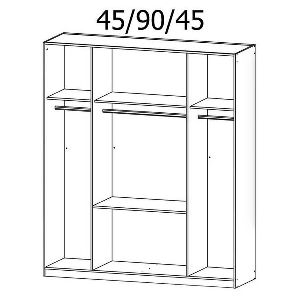 Thumbnail - Rauch Möbel Drehtürenschrank Rauch Lindau, Weiß, Kunststoff, 3 Fächer, 2 Schublade(n) Schubladen, 181x212x58 cm, Blauer ...