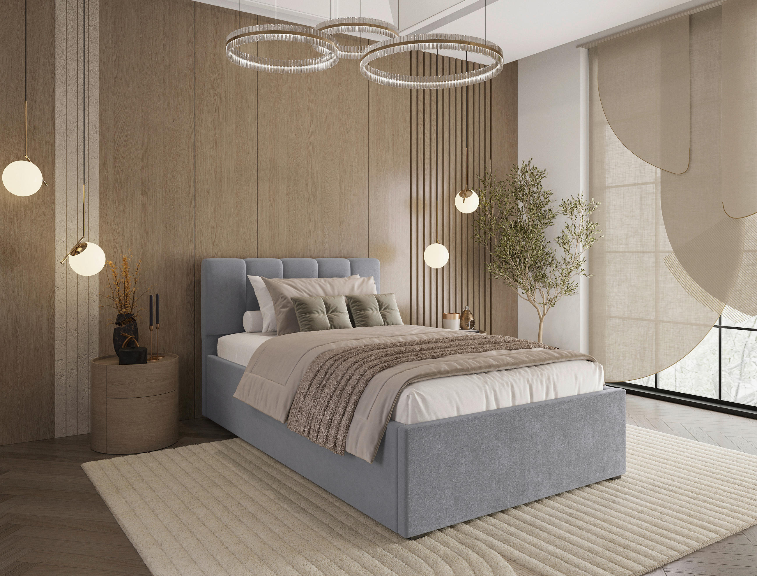 POLSTERBETT 120/200 cm  in Silberfarben  - Silberfarben/Schwarz, Design, Holz/Kunststoff (120/200cm) - Stylife