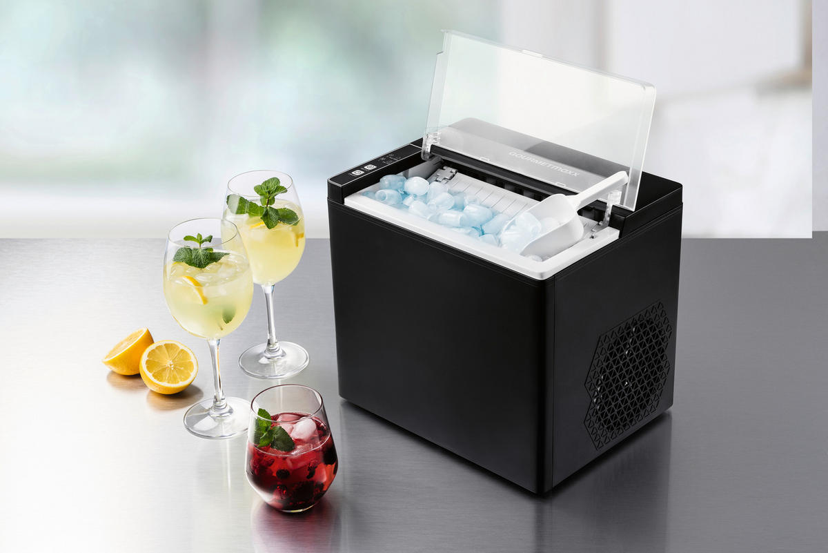 EISWÜRFELMASCHINE GOURMETmaxx  - Schwarz, Basics, Kunststoff/Metall (28,8/25,5/26,2cm)