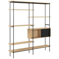 REGALELEMENT  172,0/188,0/27,0 cm Schwarz, Eichefarben  - Eichefarben/Schwarz, Konventionell, Holzwerkstoff/Metall (172,0/188,0/27,0cm) - Livetastic