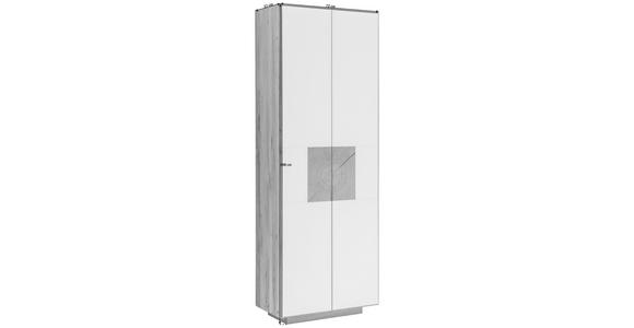 GARDEROBENSCHRANK  in 72/198/37 cm  - Buchefarben/Weiß, MODERN, Glas/Holz (72/198/37cm) - Linea Natura