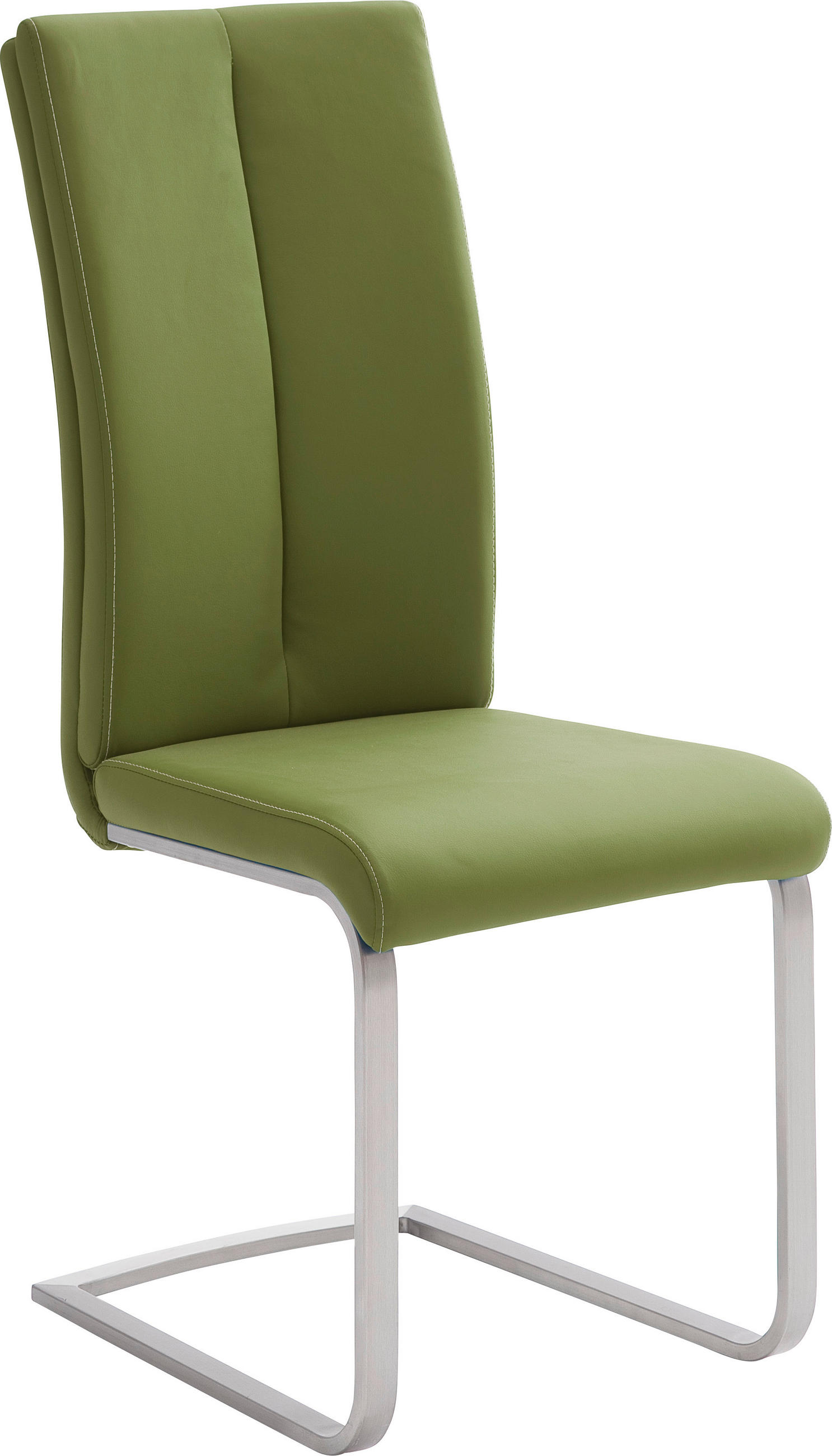 SCHWINGSTUHL  in Edelstahl Lederlook  - Edelstahlfarben/Creme, Design, Textil/Metall (42/104/61cm) - Novel