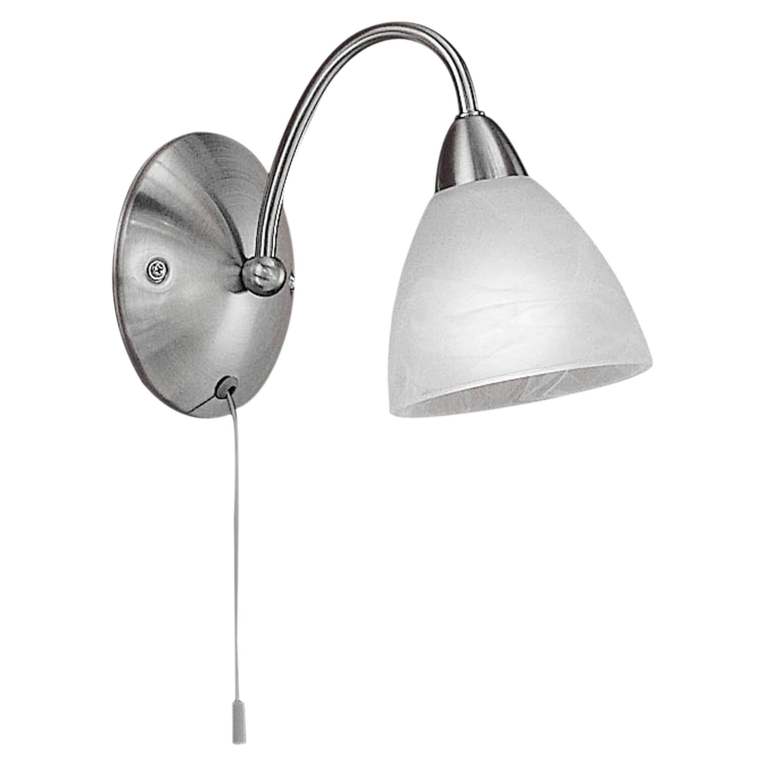 WANDLEUCHTE - Alabasterfarben/Nickelfarben, Konventionell, Glas/Metall (18/22,5cm) - Eglo