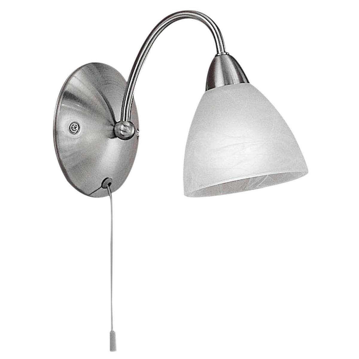 WANDLEUCHTE - Alabasterfarben/Nickelfarben, Konventionell, Glas/Metall (18/22,5cm) - Eglo