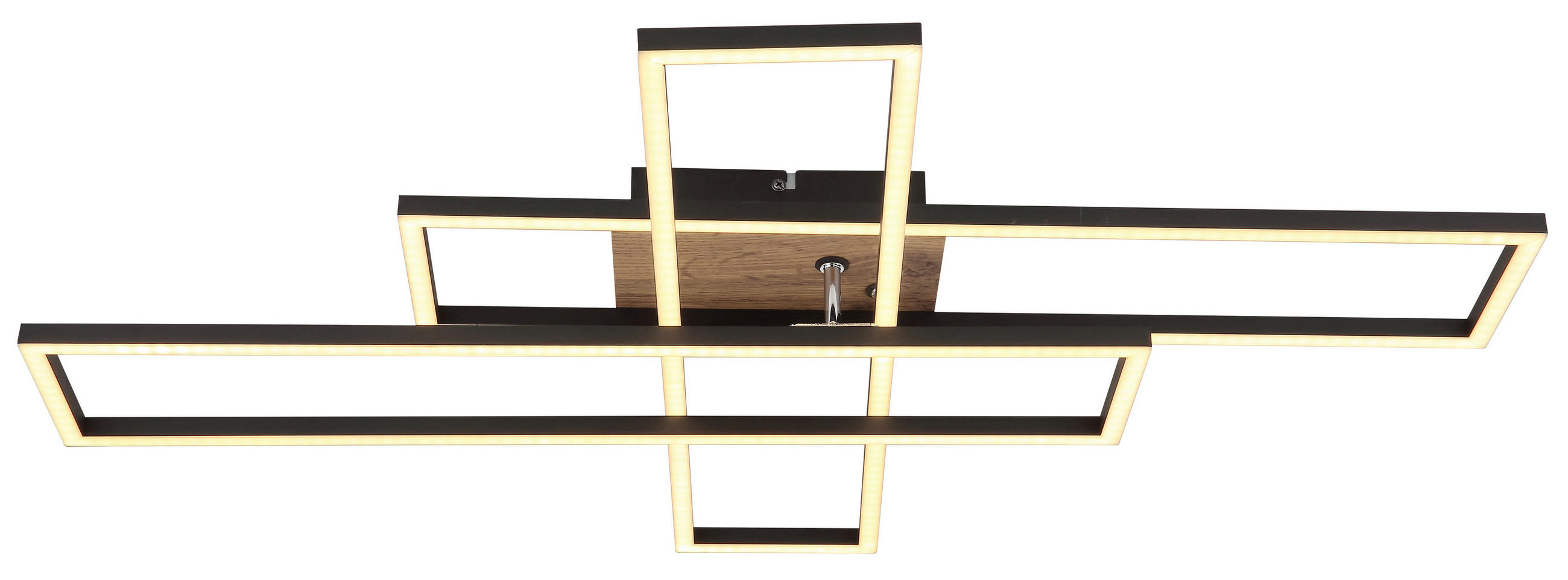 LED-DECKENLEUCHTE    80/60/10 cm  - Chromfarben/Weiss, Design, Holzwerkstoff/Kunststoff (80/60/10cm) - Globo