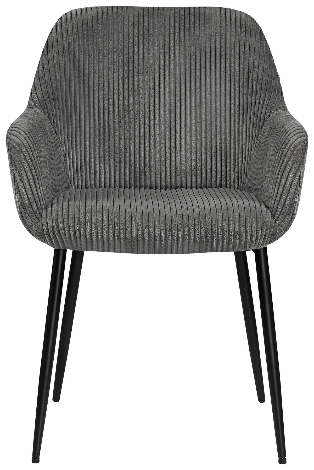 ARMLEHNSTUHL  in Eisen Cord  - Dunkelgrau/Schwarz, Design, Textil/Metall (57/85/60cm) - Xora