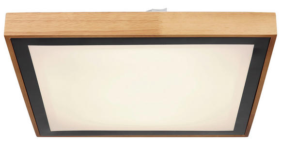 DECKENLEUCHTE 39/39/9 cm  - Schwarz/Braun, Design, Holz/Kunststoff (39/39/9cm) - Novel