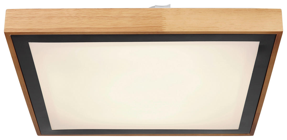 DECKENLEUCHTE 24 W    39/39/9 cm  - Schwarz/Braun, Design, Holz/Kunststoff (39/39/9cm) - Novel