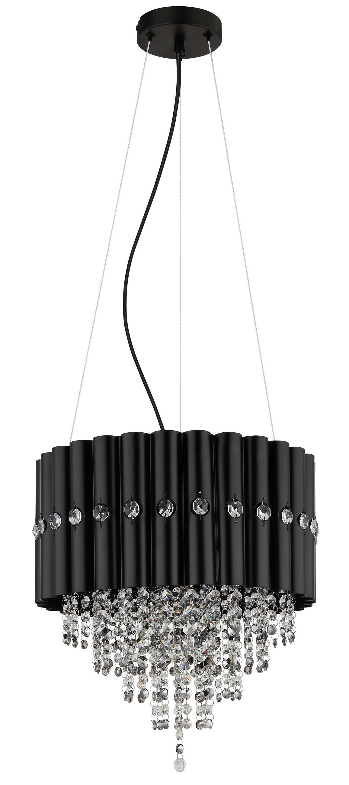 HÄNGLAMPA ELEOS 40/150 cm  - klar/grå, Design, metall/glas (40/150cm) - Globo