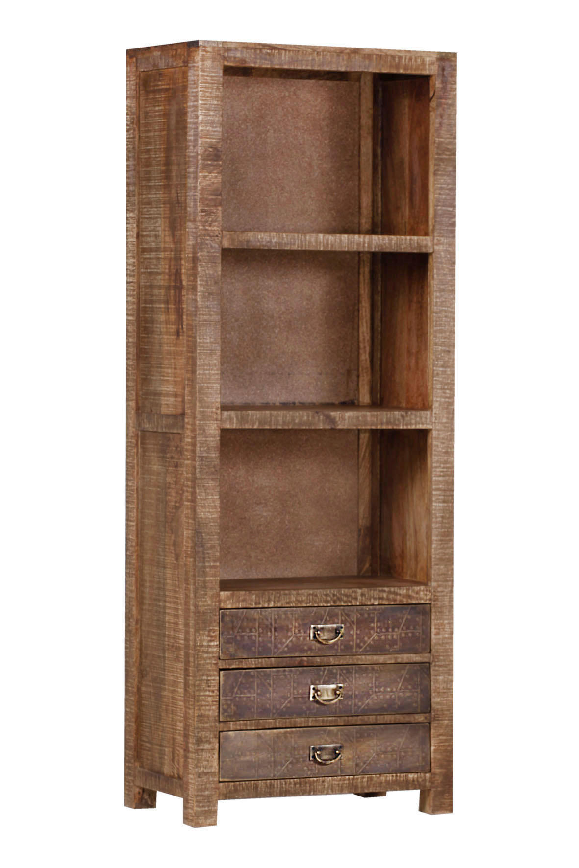 REGAL  67/180/42 cm Braun  - Messingfarben/Braun, Design, Holz/Metall (67/180/42cm)