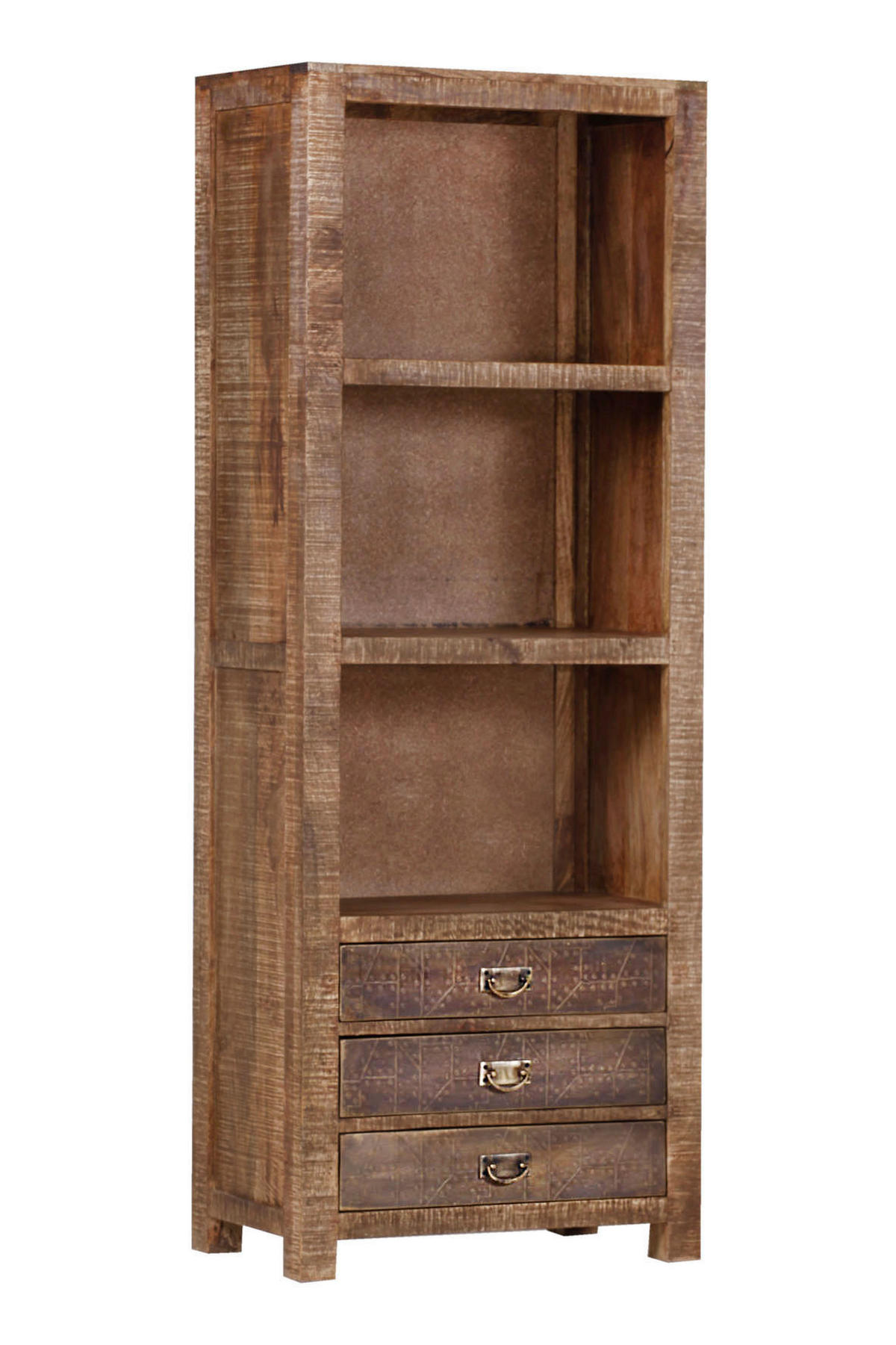 REGAL  67/180/42 cm Braun  - Messingfarben/Braun, Design, Holz/Metall (67/180/42cm)