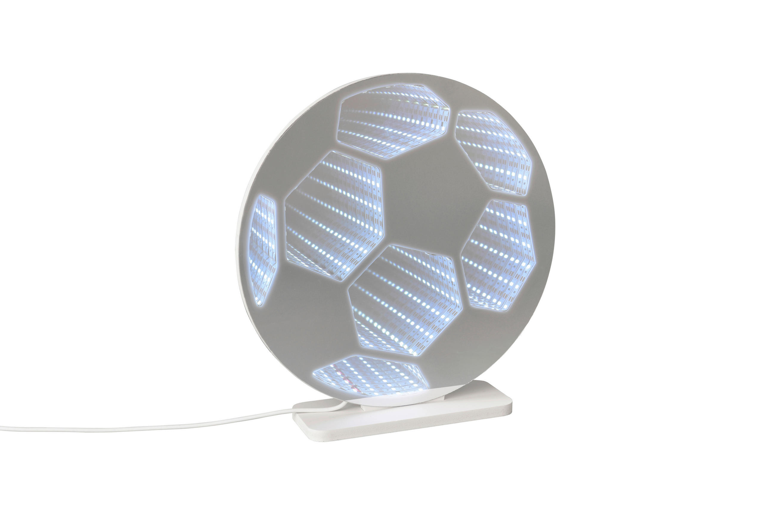 LED-DEKOLEUCHTE Football 23/24 cm  - Weiß, LIFESTYLE, Kunststoff/Metall (23/24cm) - Novel