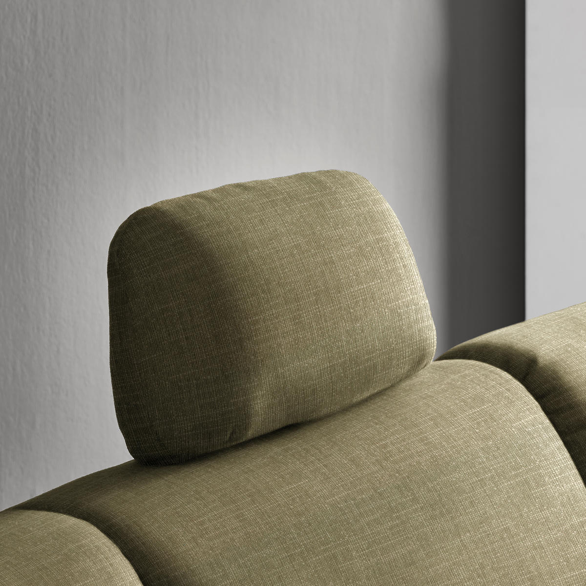 ECKSOFA in Chenille Olivgrün  227/208 cm  - Alufarben/Olivgrün, KONVENTIONELL, Textil/Metall (227/208cm) - Sedda