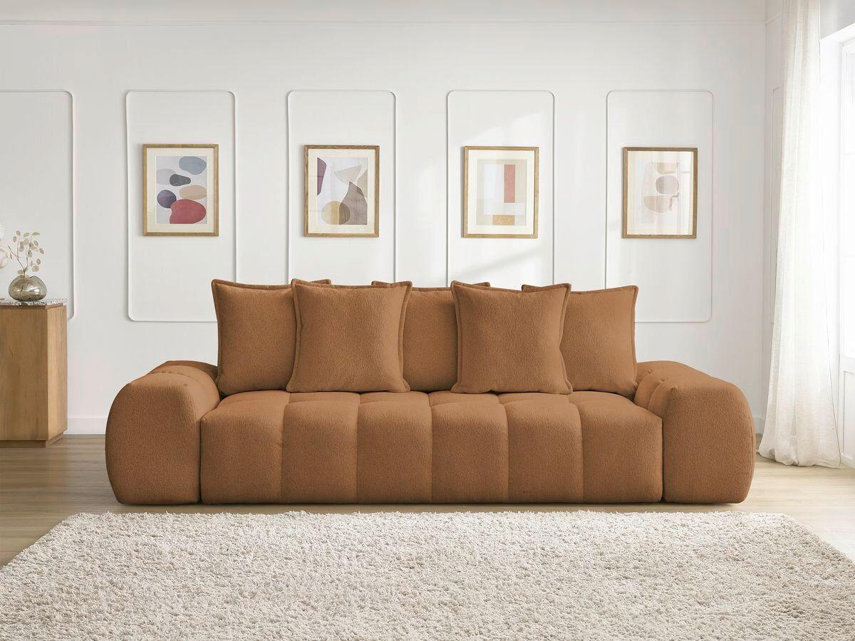 3-SITZER-SOFA EVEREST Flachgewebe Orange  - Schwarz/Orange, MODERN, Kunststoff/Textil (278/90/115cm)