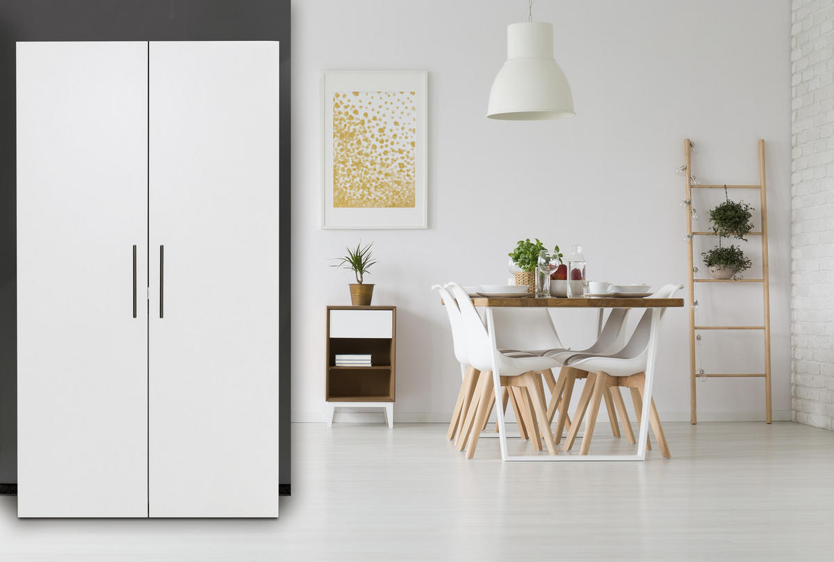 SCHRANKKÜCHE 104/193/67 cm  in Weiss  - Weiss/Edelstahlfarben, Modern, Holzwerkstoff/Metall (104/193/67cm) - Respekta