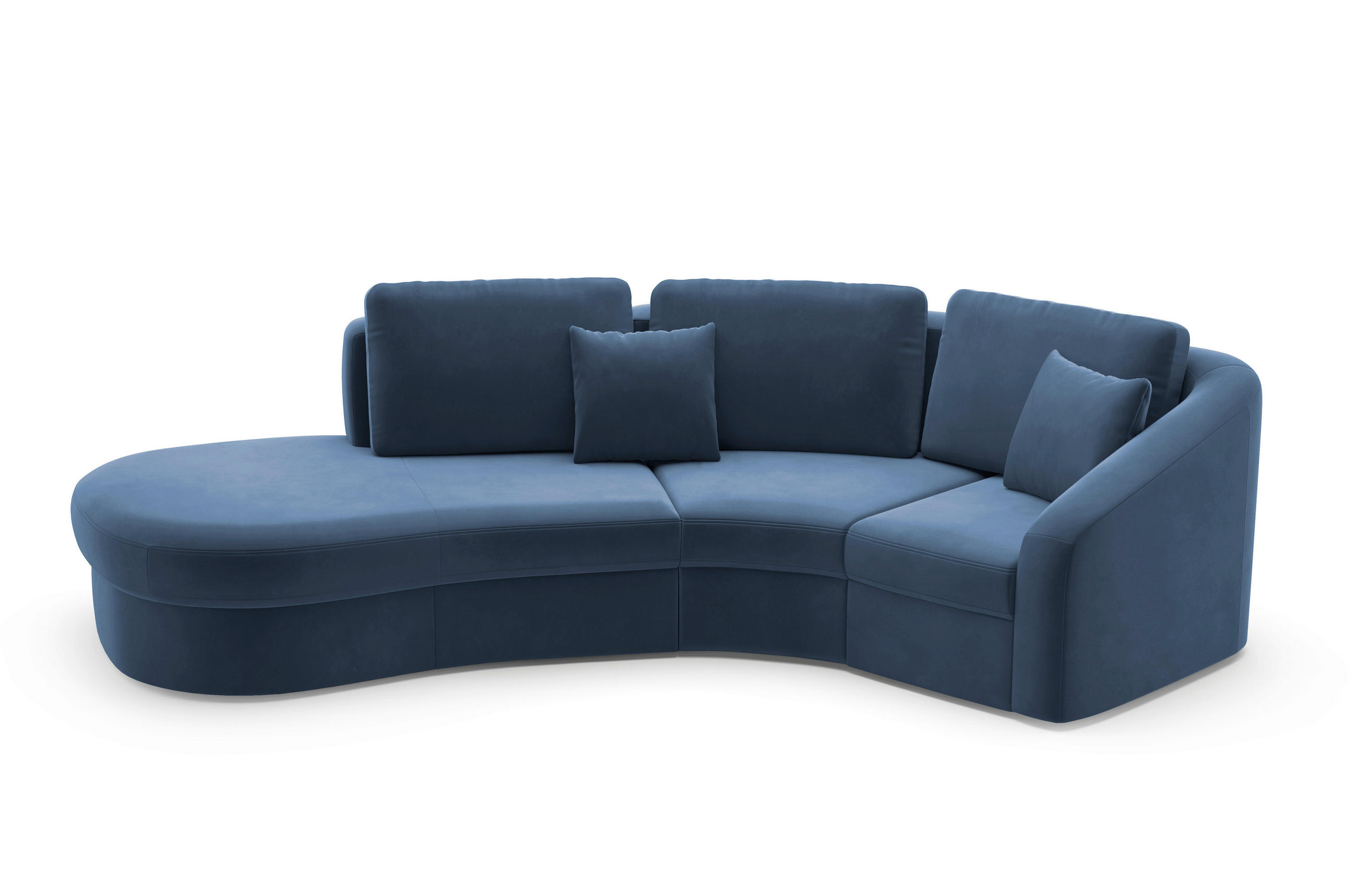 ECKSOFA in Samt Blau - Blau/Schwarz, Modern, Kunststoff/Textil (230/266cm) - Sit & More