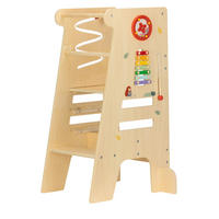 UČÍCÍ VĚŽ vícebarevná, přírodní barvy,  - přírodní barvy/vícebarevná, Basics, kov/dřevo (49/89/37cm) - Jimmylee