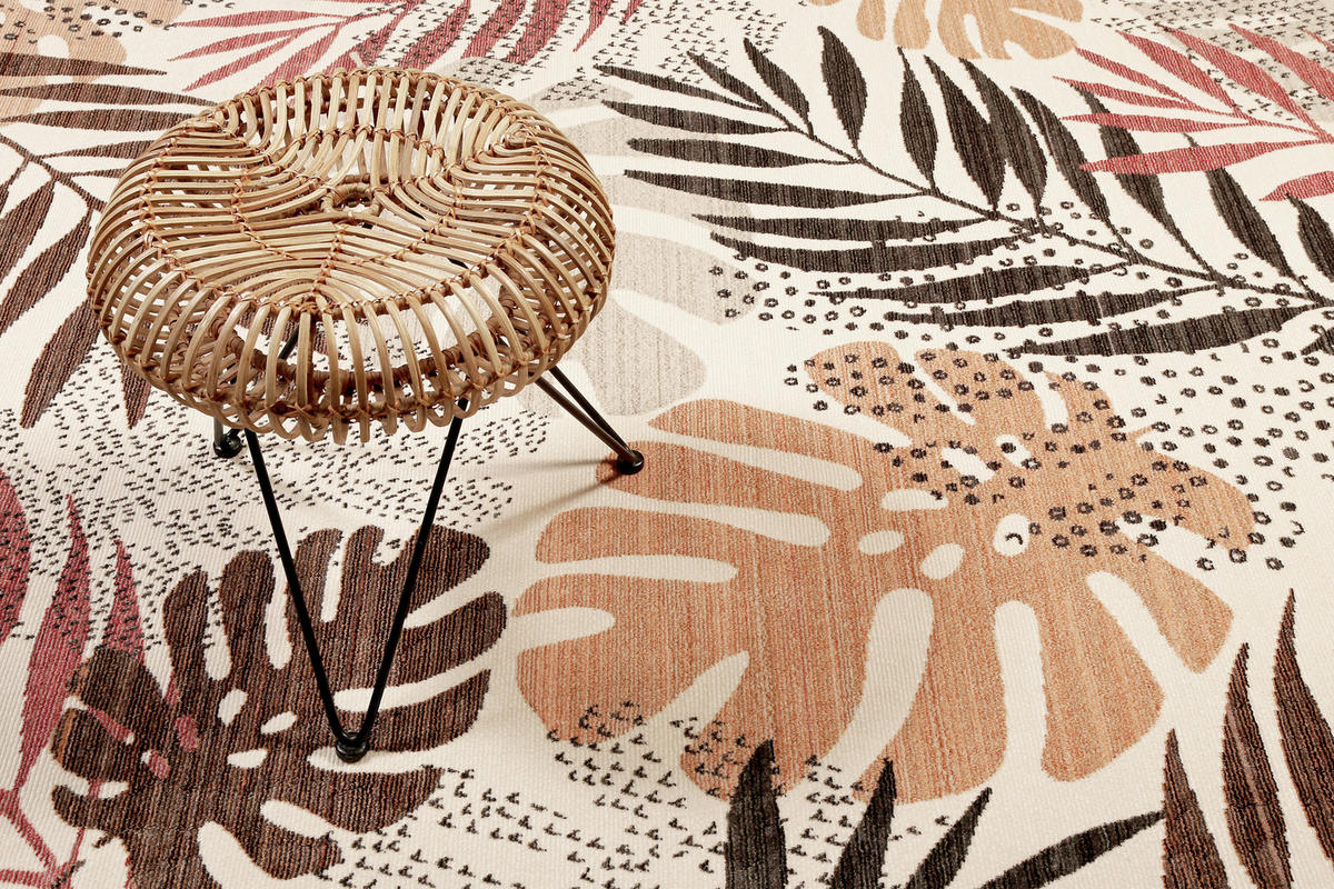 WEBTEPPICH 133/200 cm Florence Braun, Rot, Beige  - Beige/Rot, KONVENTIONELL, Textil (133/200cm) - Esprit