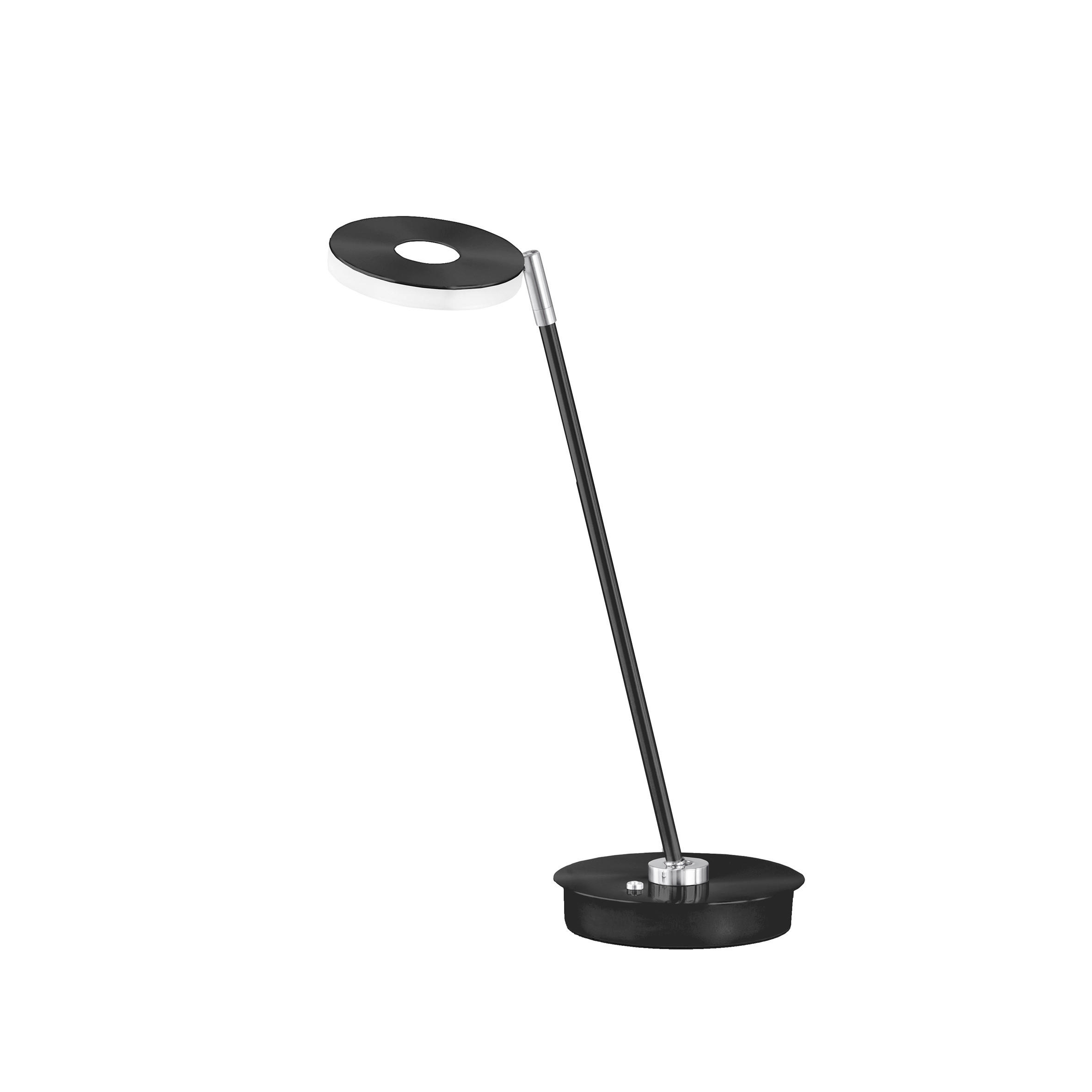 LED-SCHREIBTISCHLEUCHTE Dent 16/46 cm   - Schwarz, KONVENTIONELL, Metall (16/46cm) - Fischer & Honsel