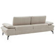 3-SITZER-SOFA Echtleder Ecru  - Ecru/Schwarz, Design, Leder/Metall (238/86/94cm) - Dieter Knoll