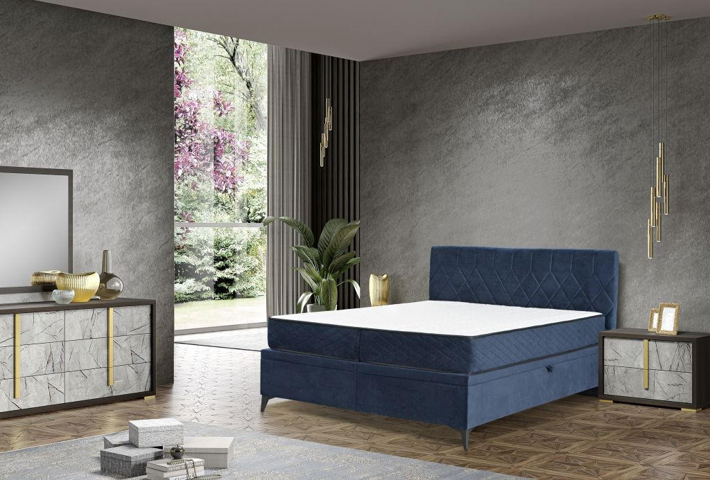 BOX KREVET     siva  - siva, Moderno, drvni materijal/drvo (160/200cm)