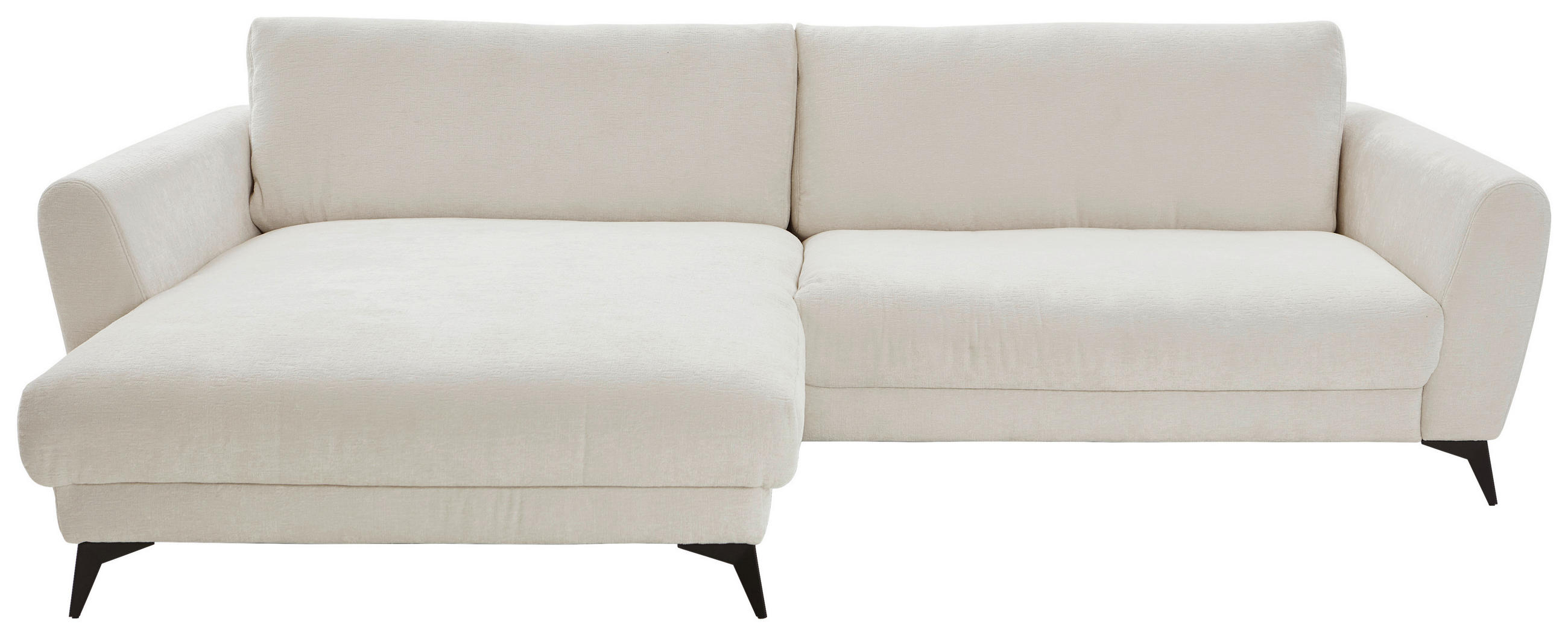 ECKSOFA Naturfarben Chenille  - Schwarz/Naturfarben, Design, Textil/Metall (194/288cm) - Niels Andersson